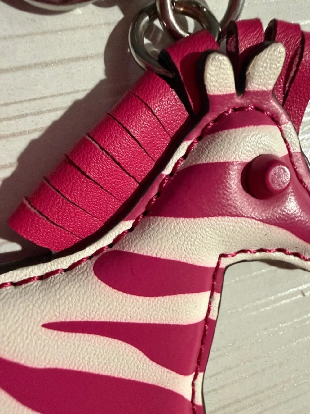 Michael Kors Hot Pink and White Zebra Horse Key Charm - Picture 8 of 8